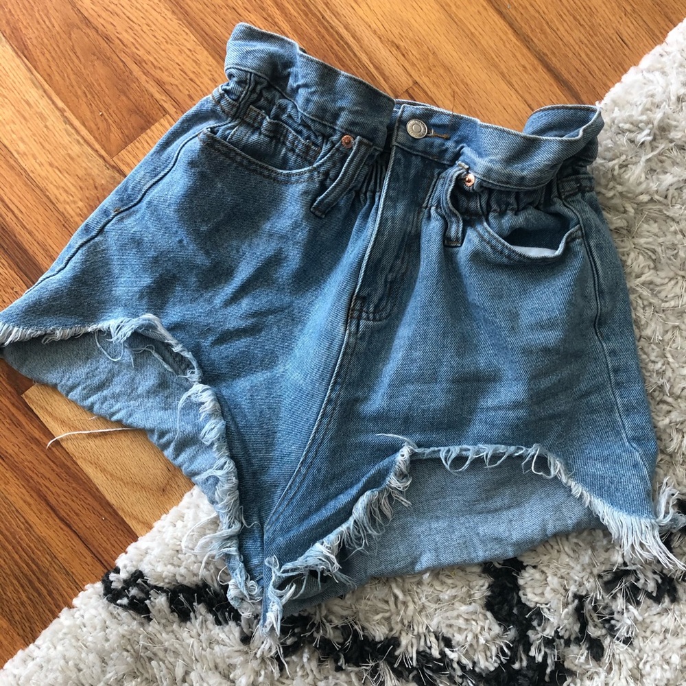 Super high waisted denim shorts